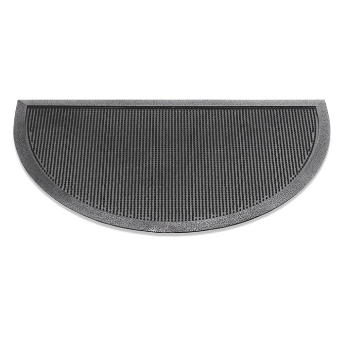 Půlkruhová gumová vstupní kartáčová rohož Scrub - 75 x 45 cm