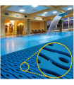 Protiskluzová bazénová plastová rohož 0,6 x 12 m, modrá - role