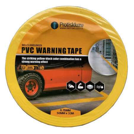 Sada 5 ks - Podlahové vyznačovací pásky ProtiskluzuMark 50 mm x 33 m -  žlutá