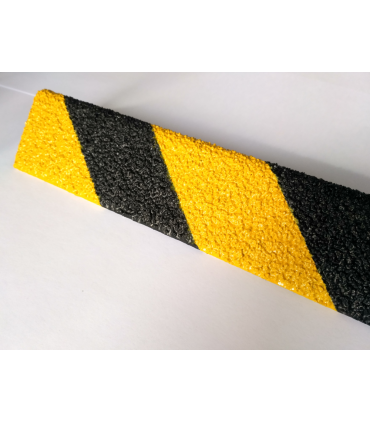 Sklolaminátová schodová hrana 800 x 55 x 55 mm, žlutočerná